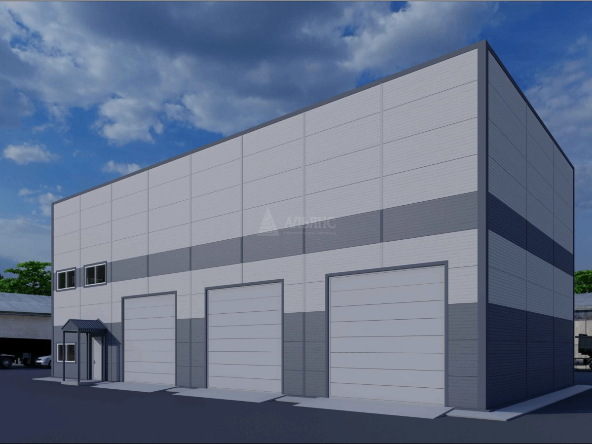 3D визуализация Склад из сэндвич-панелей - фото 2