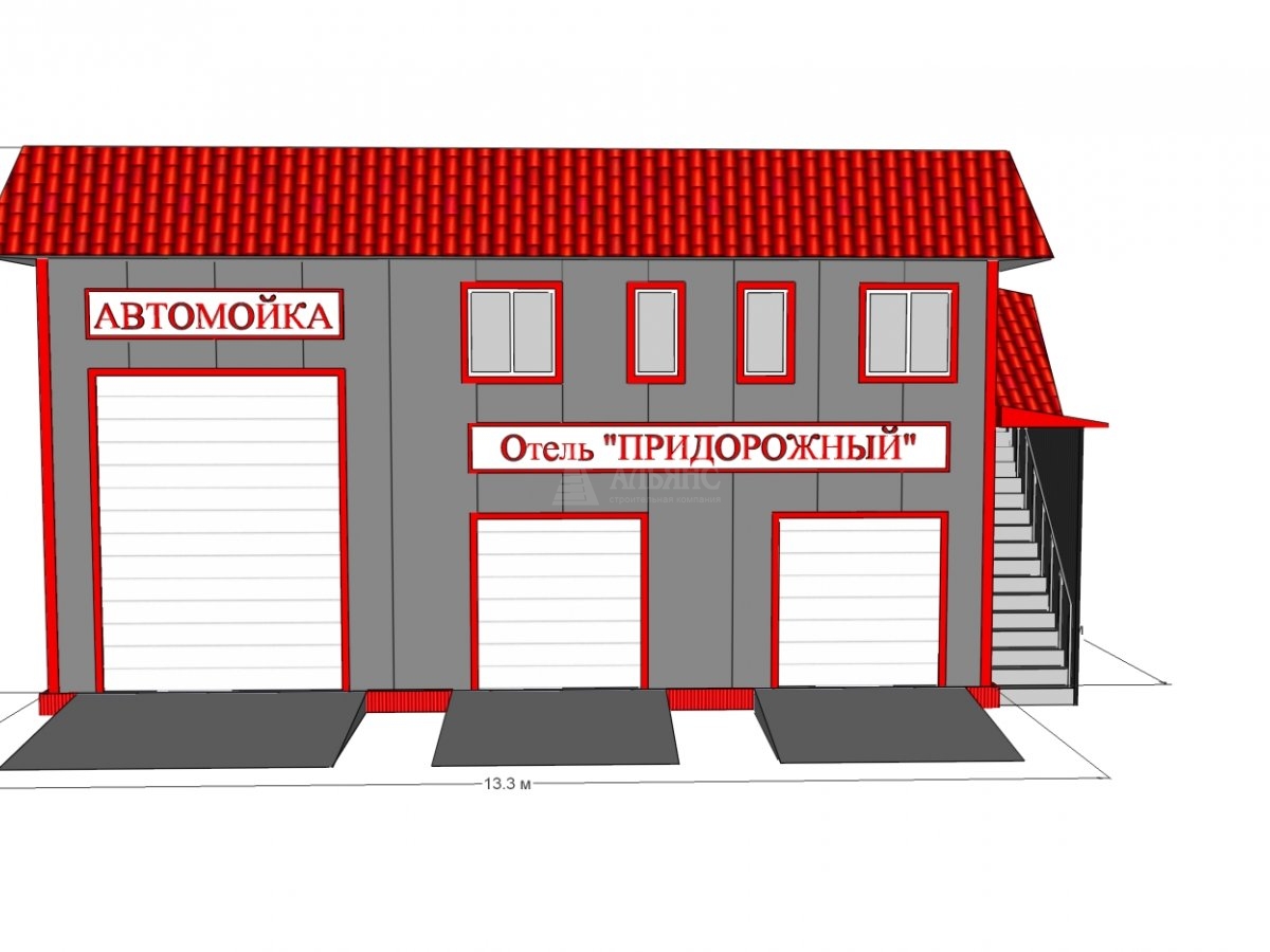 3D визуализация СТО из сэндвич-панелей - фото 6