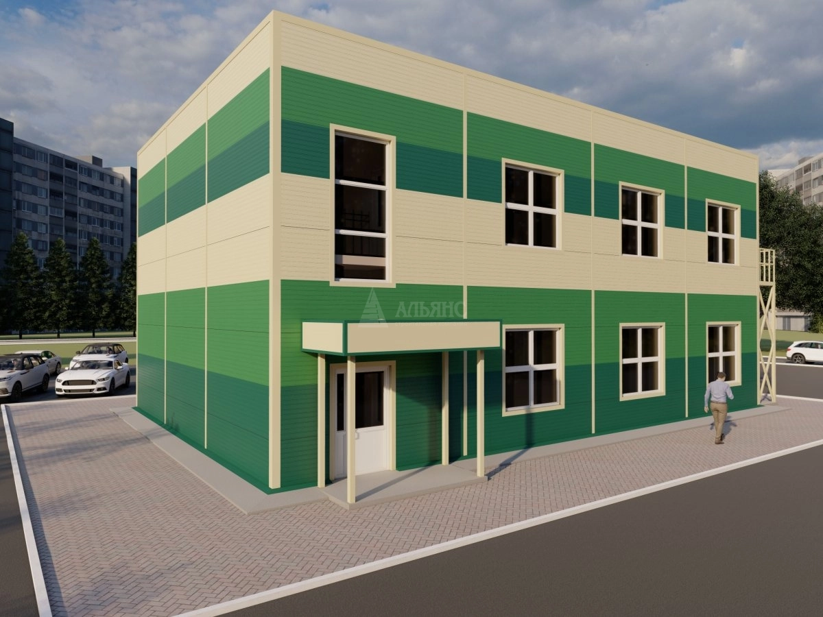 3D визуализация Офис из сэндвич-панелей - фото 2