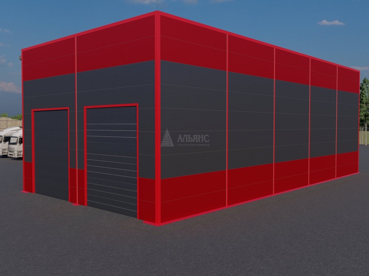 3D визуализация Грузовое СТО из сэндвич-панелей - фото 3