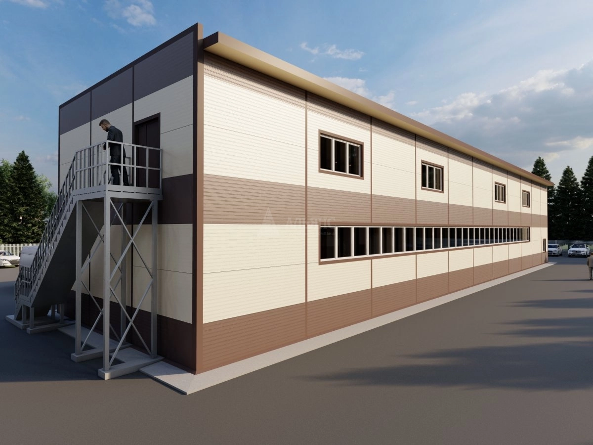 3D визуализация Проект ангара-склада из сэндвич-панелей - фото 3